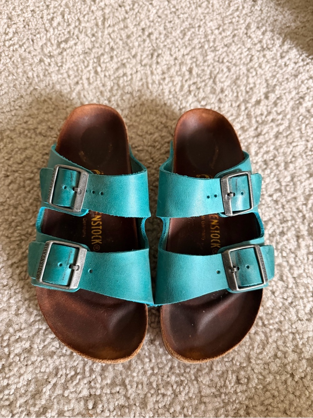Birkenstock Kids Teal Double-Buckle Sandals